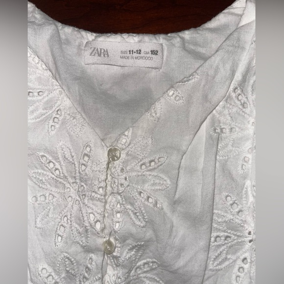 Zara Other - Zara white embroidery cotton dress size 11-12 EXCELLENT